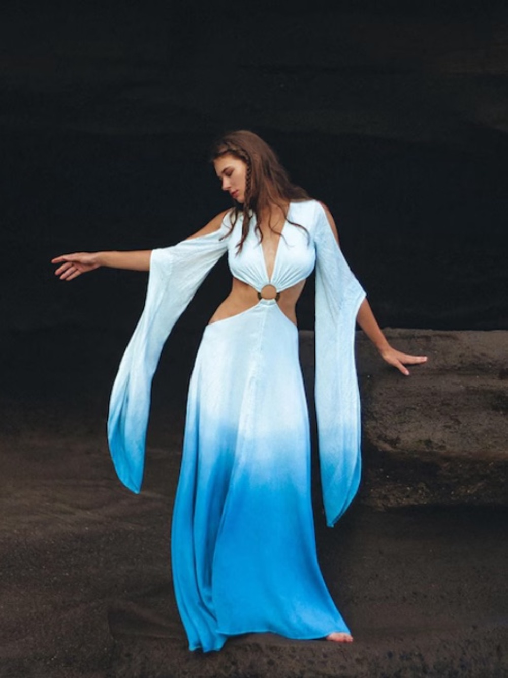 Aya Sacred Wear Sky Blue Ombré Goddess Dress
